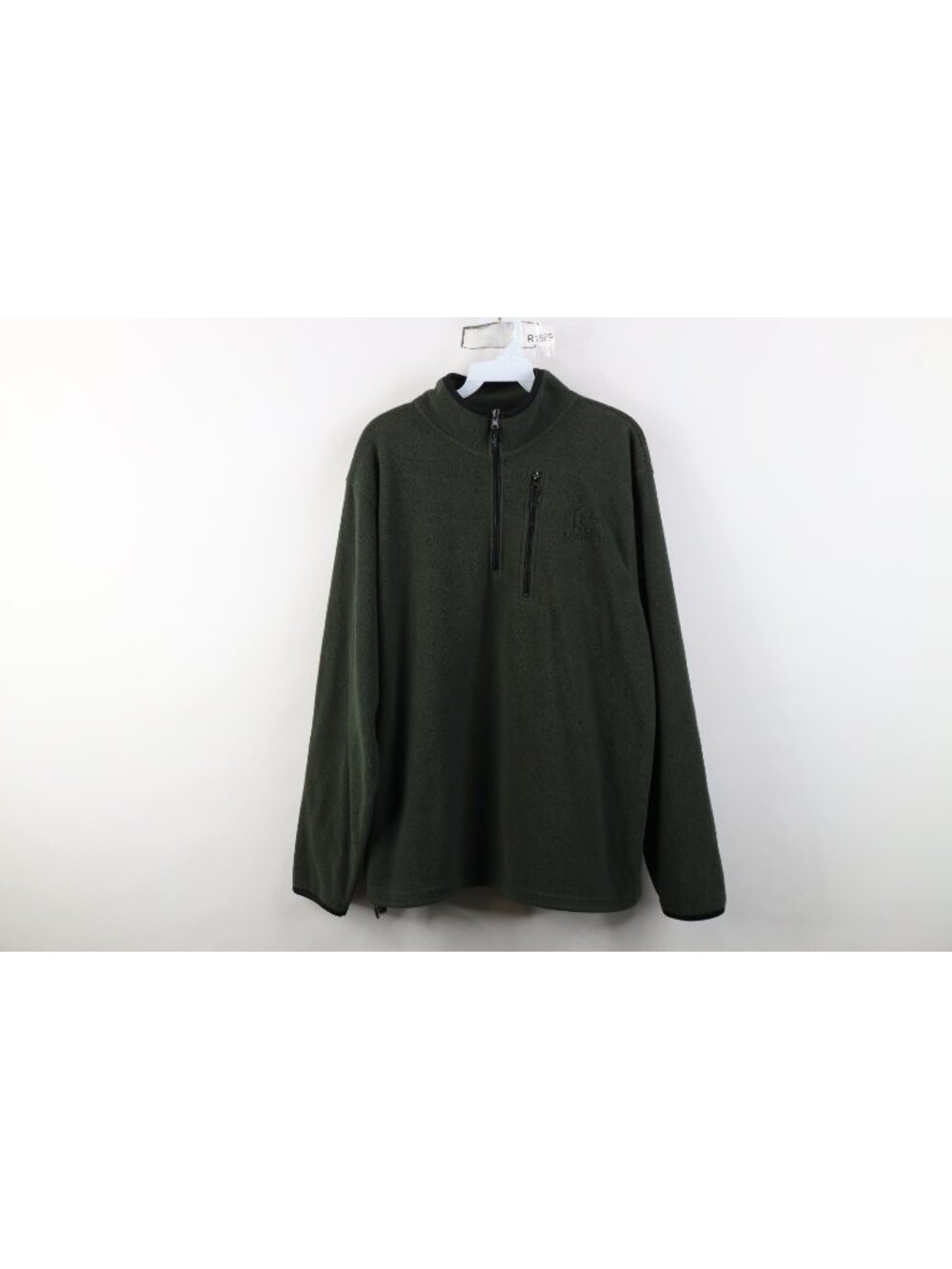 Vtg 90s Y2K Ducks Unlimited Mens Large Spell Out 1/4 Zip Fleece Sweater Green